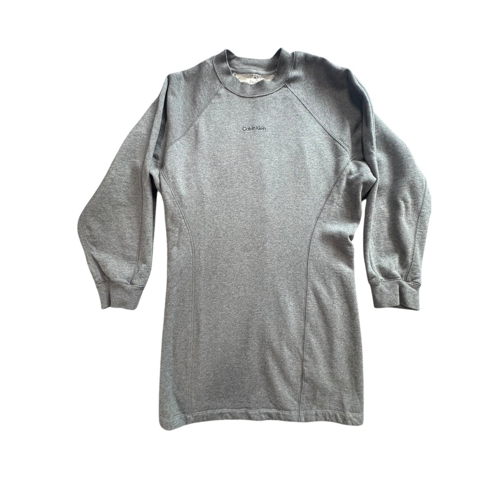 Calvin Klein Sweatshirt / Dress Womens Medium Gray Crewneck Embroidered Logo